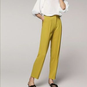 Massimo Dutti Yellow/Green Slim Trouser Pant!
